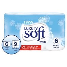 Tesco Luxury Soft White Toilet Tissue 6 Long Rolls