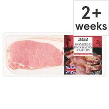 Tesco British 10 Smoked Back Bacon Rashers 300G