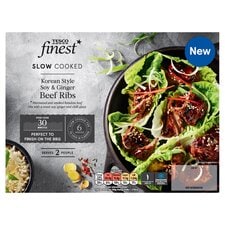 Tesco Finest Korean Style Soy & Ginger Beef Ribs 480G