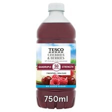 Tesco Quadruple Strength Cherries & Berries Squash 750Ml