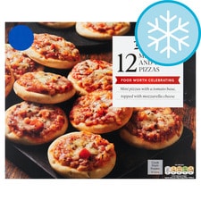 Tesco 12 Mini Cheese & Tomato Pizzas 360G