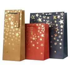 Tesco Kraft Foil Stars Bag X3