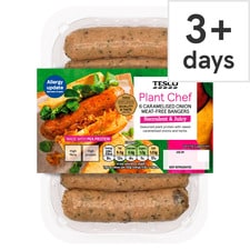 Tesco Plant Chef 6 Caramelised Onion Meat-Free Bangers 300g 