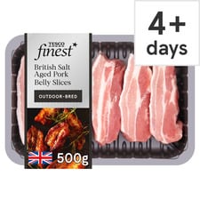 Tesco Finest British S/A Pork Belly Slices 500G