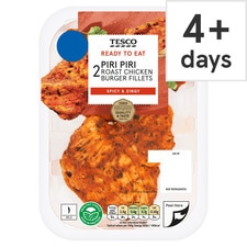 Tesco 2 Peri Peri Roast Chicken Burger Fillets 150g