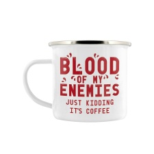 Grindstore The Blood Of My Enemies Enamelled Mug - White/Red - One Size