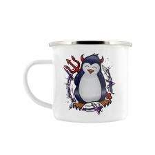 Psycho Penguin Cute But Devilish Enamelled Mug - White - One Size