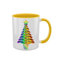 Grindstore LGB Tree Inner Two Tone Christmas Mug - White/Yellow - One Size