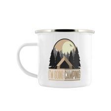 Grindstore Im Going Camping Enamelled Mug - White - One Size