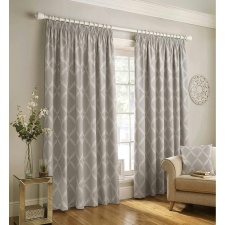 Paoletti Olivia Pencil Pleat Curtains - Grey - 90in x 72in