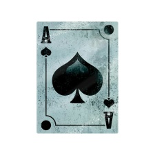 Grindstore Ace Of Spades Glass Chopping Board - Black/Light Blue - One Size