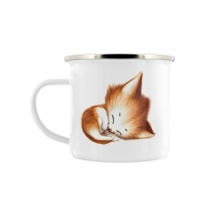 Grindstore Kitsch Kittens Enamel Mug - White/Brown - One Size