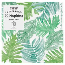 Tesco Botanical Napkin 33Cm 3Ply 20 Pack