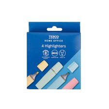 Tesco Pastel Rectangular Highlights 4 Pack