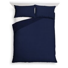 Tesco Navy Waffle Cotton Rich Duvet Set Kingsize