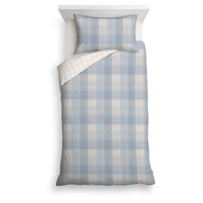 T, Grey Check Brushed Cotton Duvet Set Single