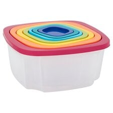 Tesco Rainbow Food Storage Set 7Pce
