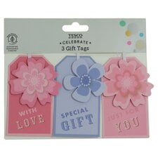 Tesco Floral 3 Pack Gift Tags