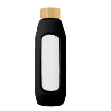 Avenue Glass 600ml Water Bottle - Solid Black - One Size