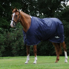 Saxon Defiant Standard-Neck Lightweight Horse Turnout Rug - Navy/White - 5´ 6"