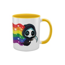 Grindstore Rainbow Reaper Mug - White/Yellow/Black - One Size