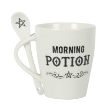 Something Different Morning Potion Ceramic Mug Set - White/Black - One Size