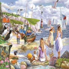 The House of Puzzles, Sea Shore Breezes - BIG 500 Piece Jigsaw Puzzle