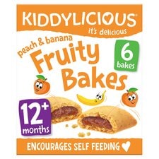 Kiddylicious Peach & Banana Fruity Bakes 6X22g