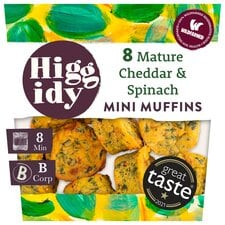 Higgidy 8 Mini Muffins Cheddar & Spinach 160G