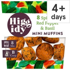 Higgidy 8 Spinach & Red Pepper Mini Vegan Muffins 160G