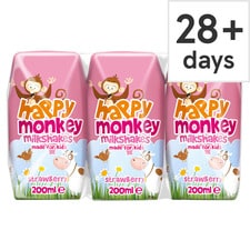 Happy Monkey Milkshake Strawberry 3X200ml