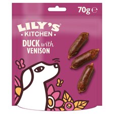 Lilys Kitchen Duck & Venison Sausages For Dogs 70G