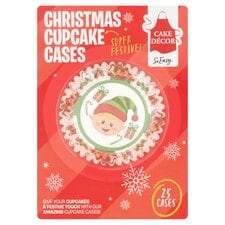 Cake Decor Christmas Cupcake Cases 25 Pack