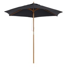 Outsunny 2.5m Wood Garden Parasol Sun Shade Patio Umbrella Canopy