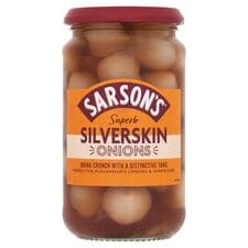 Sarsons Medium & Tangy Silverskin Onions 460G