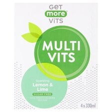 Get More Vits Multivitamins Sparkling Lemon & Lime 4 x 330ml