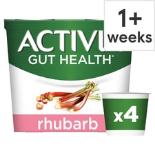 Activia Rhubarb Gut Health Yoghurt Multipack 4x115g