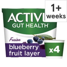 Activia Fusions Blueberry Acai Gut Health Yoghurt Multipack 4x120g