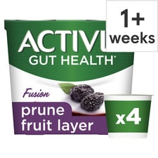 Activia Fusions Prune Gut Health Yoghurt Multipack 4x120g