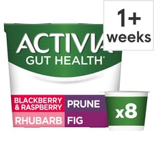 Activia Rhubarb & Mixed Fruit Low Fat Gut Health Yoghurt Multipack 8x115g