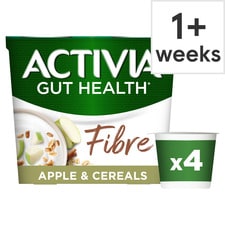 Activia Fibre Apple Cereals Low Fat Gut Health Yoghurt Multipack 4x115g