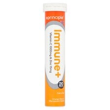 Principle Immune+ Effervescent Vitamin C & Zinc Tablets - Orange Flavour 20s