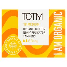 Totm Organic Cotton Non Appliator Tampons Regular 18