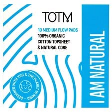 TOTM Natural Medium Flow Pads 10 Pack