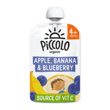 Piccolo Org Bana Bl/berry & Apl Baby Food 100g