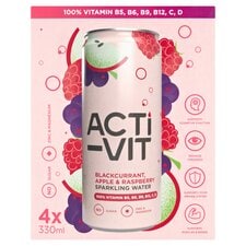 Activit Drink Blackcurrant Apple & Raspberry 4X330ml