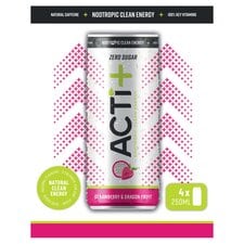 Acti+ Zero Sugar Strawberry & Dragon Fruit 4X250ml