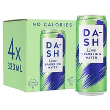 Dash Lime Infused Sparkling Water 4X330Ml