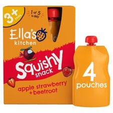 Ella's Kitchen Apple Strawberry & Beetroot Squishy 3+ Years 4 X 100G