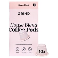 Grind, House Blend Coffee Pods, Biodegradable & Sustainable, 10 pods, 52 grams